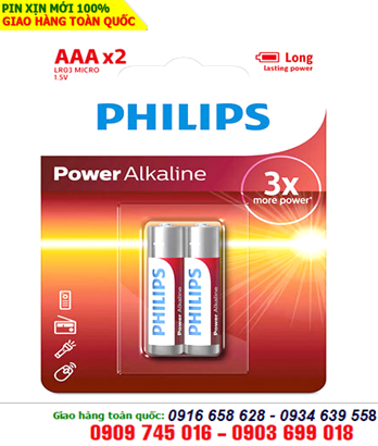 Pin đũa AAA 1,5V Philips Ultra LR03/AM4 Alkaline chính hãng (loại vỉ 2 viên)